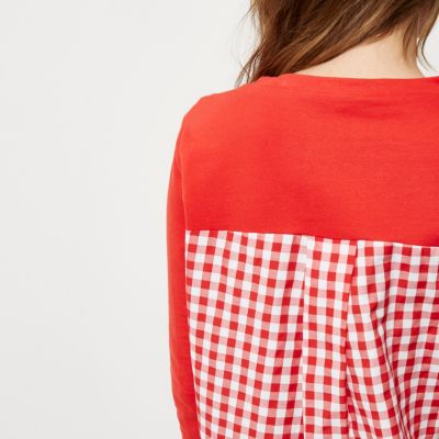 Red check back layer top